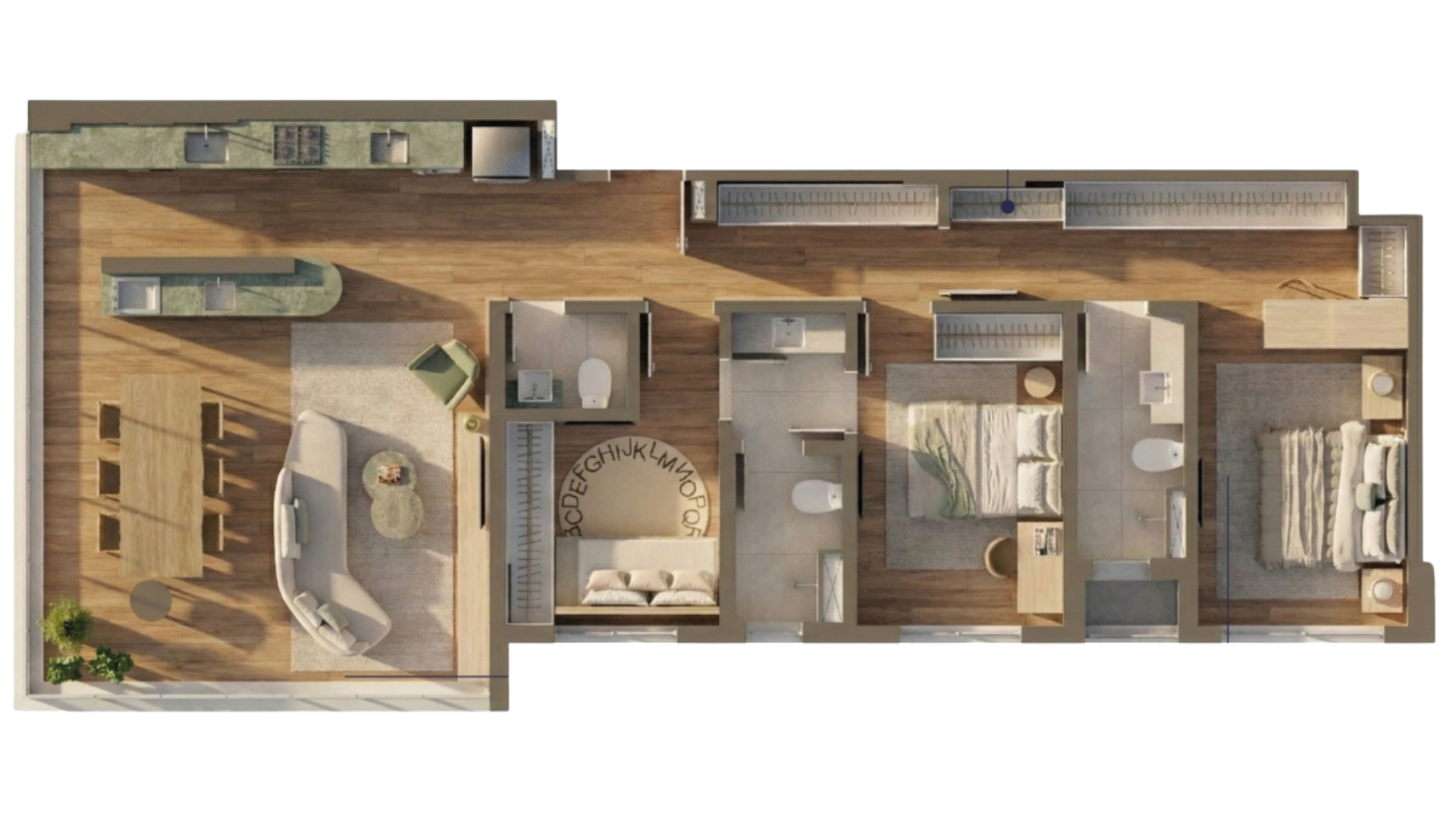 Planta 87m², 103m² ou 114m² - 3 dormitórios