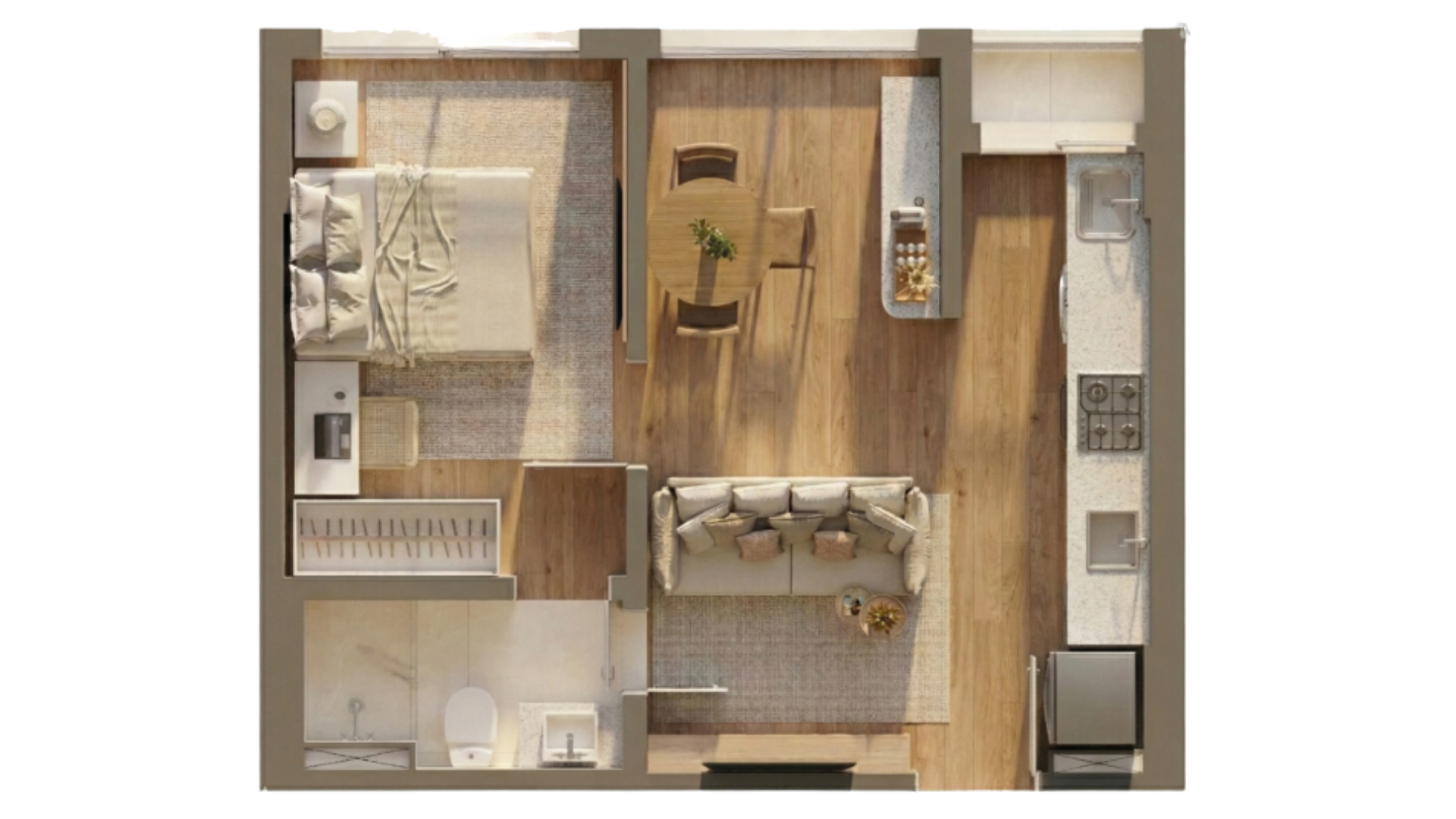 Planta 41m² - 1 dormitório